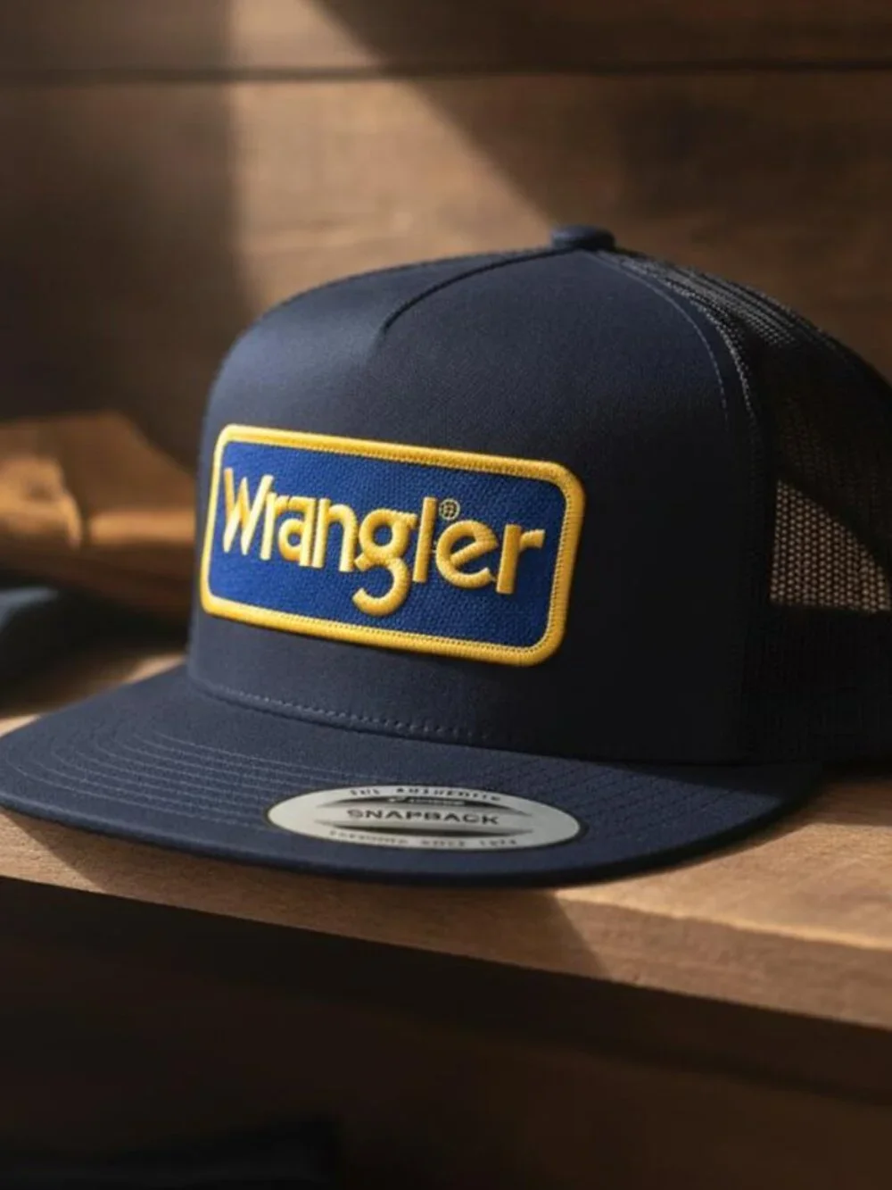 Retro Wrangler Trucker Hat Vintage Western Cowboy Patch Yupoong Snapback Cap 80s